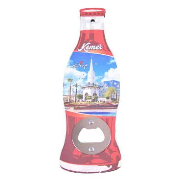Toptan Kemer Temalı Myros Ahşap Cola Şişesi Açacak Magnet 200x66 mm - 3