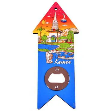Kemer Themed Arrow Shaped Printed MDF Wooden Bottle Opener 193x82 mm - 3