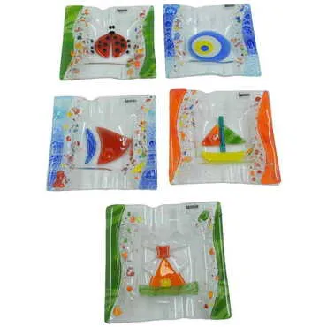 Izmir Themed Custom Printed Glass Ashtray - 2