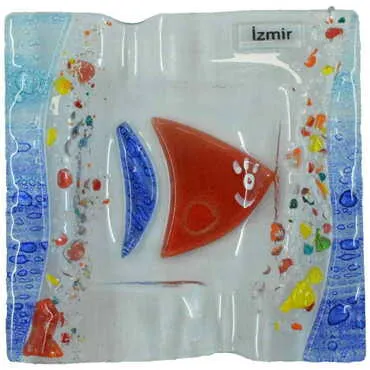 Izmir Themed Custom Printed Glass Ashtray - 5