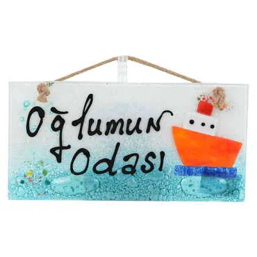 Toptan Erkek Çocuğa Özel Cam Oğlumun Odasi Pano 12 X 24 - 5