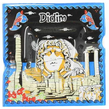 Didim Themed Decorated Glass Ashtray 100X100 Mm - 4