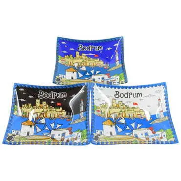 Toptan Bodrum Temalı Myros Dekoratif Cam Çerezlik 12X14 cm - 2