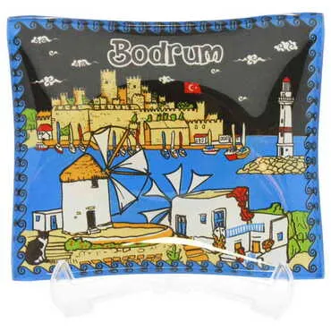 Toptan Bodrum Temalı Myros Dekoratif Cam Çerezlik 12X14 cm - 3