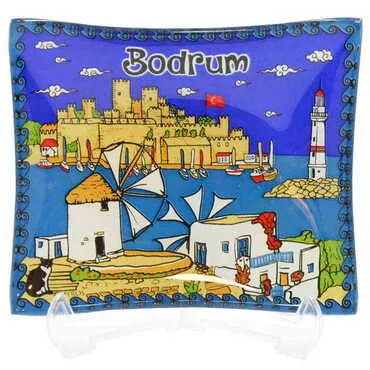 Toptan Bodrum Temalı Myros Dekoratif Cam Çerezlik 12X14 cm - 4