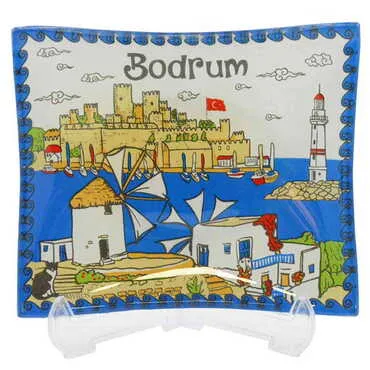 Toptan Bodrum Temalı Myros Dekoratif Cam Çerezlik 12X14 cm - 5