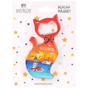Istanbul Themed Metal Backing Carded Opener Magnet - 6