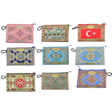 Kusadasi Themed Turkish Woven Purse 100x155 mm - 2