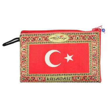 Kusadasi Themed Turkish Woven Purse 100x155 mm - 6