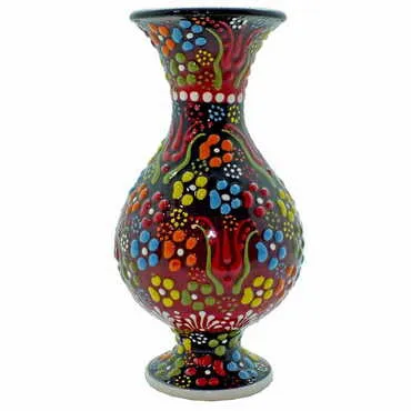 Turkish Ceramic Relief Vase 15 Cm - 5