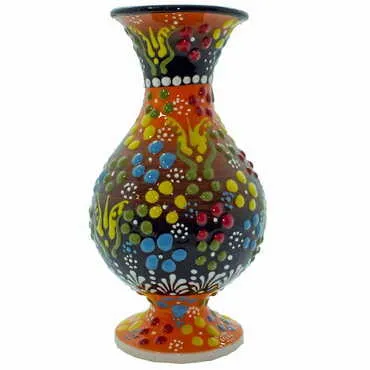 Turkish Ceramic Relief Vase 15 Cm - 6