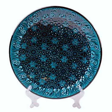 Turkish Ceramic Turquoise Plate 18 Cm - 3