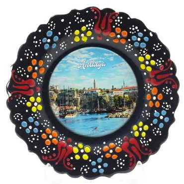 Toptan Antalya Temalı Çini Myros Resim Tabak 12 cm - 8