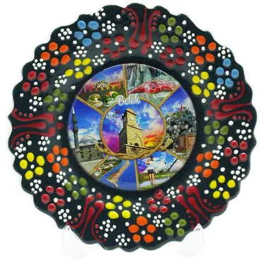 Toptan Belek Temalı Çini Myros Resim Tabak 12 cm - 5