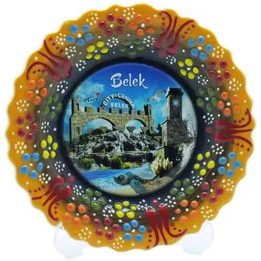 Toptan Belek Temalı Çini Myros Resim Tabak 12 cm - 6