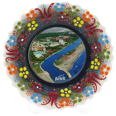 Toptan Belek Temalı Çini Myros Resim Tabak 12 cm - 10