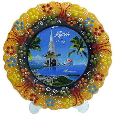 Toptan Kemer Temalı Çini Myros Resim Tabak 18 cm - 6